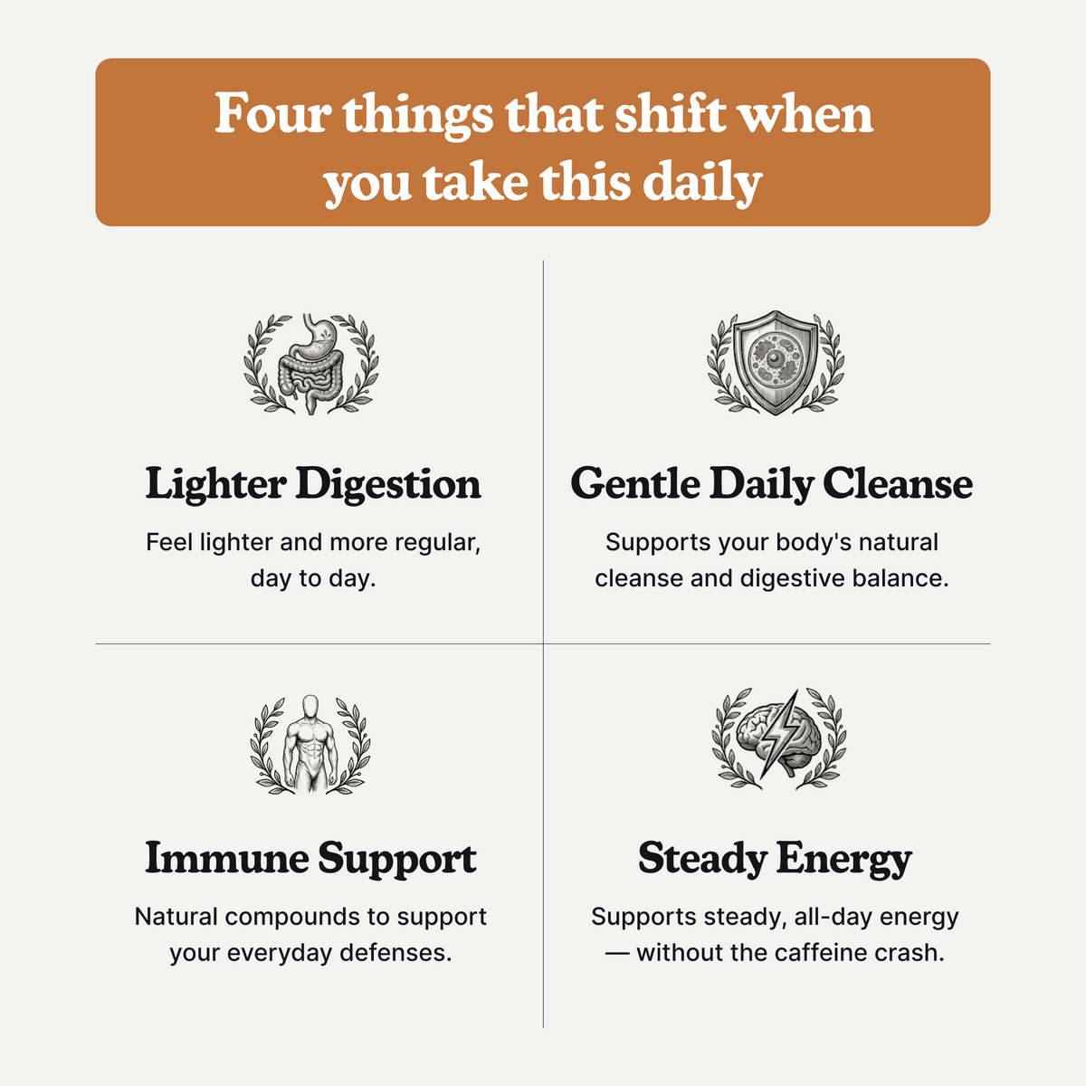 Key Benefits: Supports liver detox · Lighter, more regular digestion · Steady energy · Clearer skin · Immune support